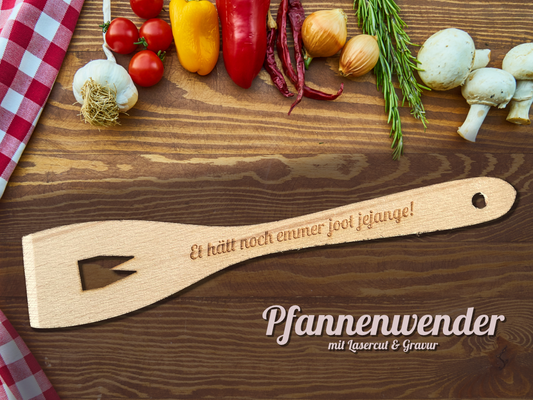 Pfannenwender aus Holz "Kölner Dom - Et hätt noch emmer joot jejange!"